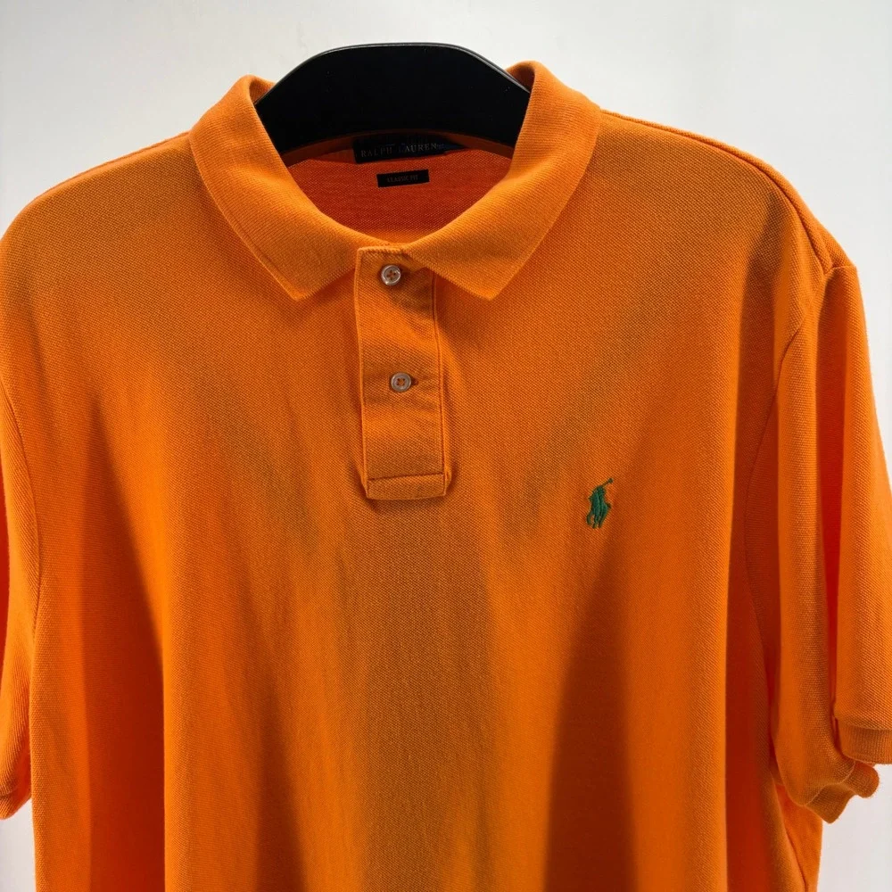 Polo Ralph Lauren Mens XXL Orange Classic Fit Short Sleeve Pique‎ Polo Shirt
